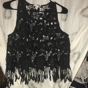 Black lace top